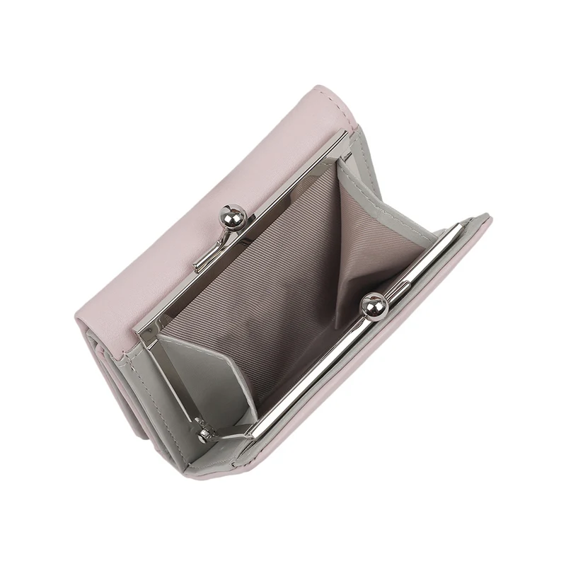 MINISO Dompet Wanita Kecil Lipat Tas Mini Pendek Tempat Kartu Dan Uang Koin Wallet Organizer Anak Perempuan Remaja Cewek Tanpa Zipper Kulit PVC Polyvinyl Terbaru Lucu Karakter Simple Polos Motif Binatang Simple Vintage Elegant