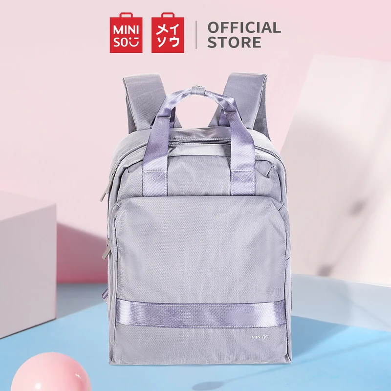 MINISO Tas Ransel Laptop Kasual Tas Punggung Wanita Cewek Tas Laptop