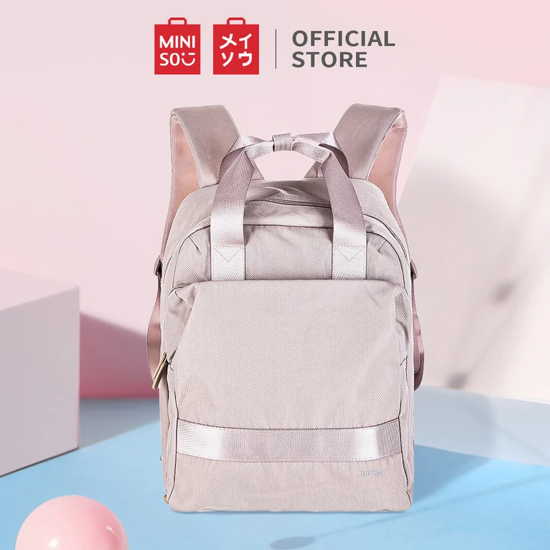 MINISO Tas Ransel Laptop Kasual Tas Punggung Wanita Cewek Tas Laptop