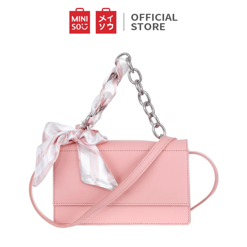 MINISO Tas Selempang Wanita Handbag Rantai Sling Bag Syal Sutra