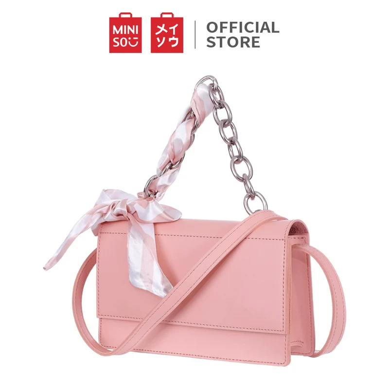 MINISO Tas Selempang Wanita Handbag Rantai Sling Bag Syal Sutra