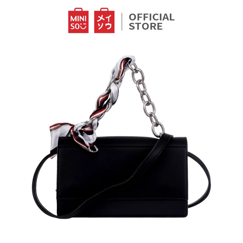 MINISO Tas Selempang Wanita Handbag Rantai Sling Bag Syal Sutra