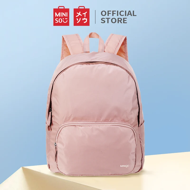 MINISO Tas Ransel Wanita Lipat Ringan 13L Backpack Tas Punggung Kuat Awet Untuk Bepergian Sekolah