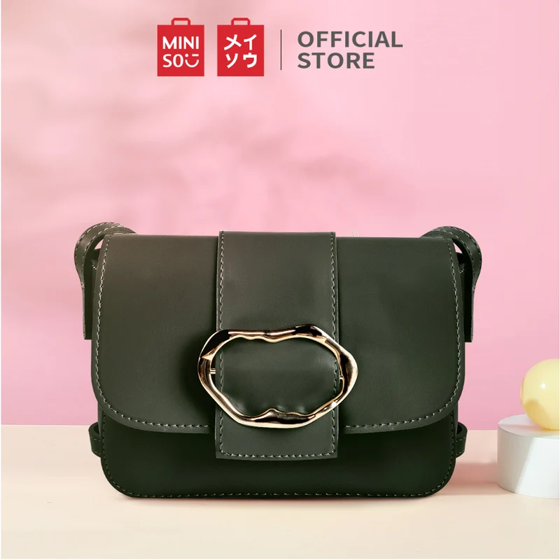MINISO Tas Selempang Wanita Sling Bag Tas Bahu Hardware Decoration