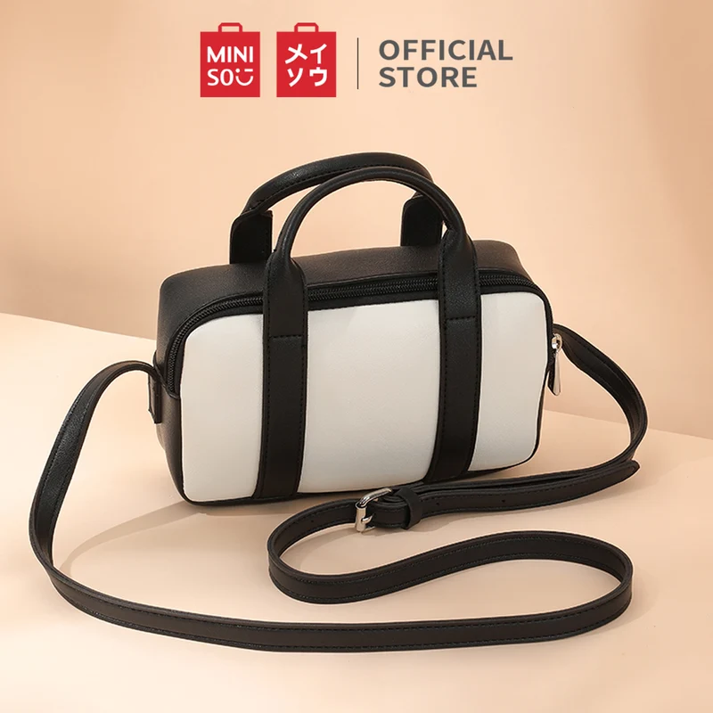 MINISO Tas Selempang Wanita Sling Bag Tas Bahu Kombinasi Warna Vintage