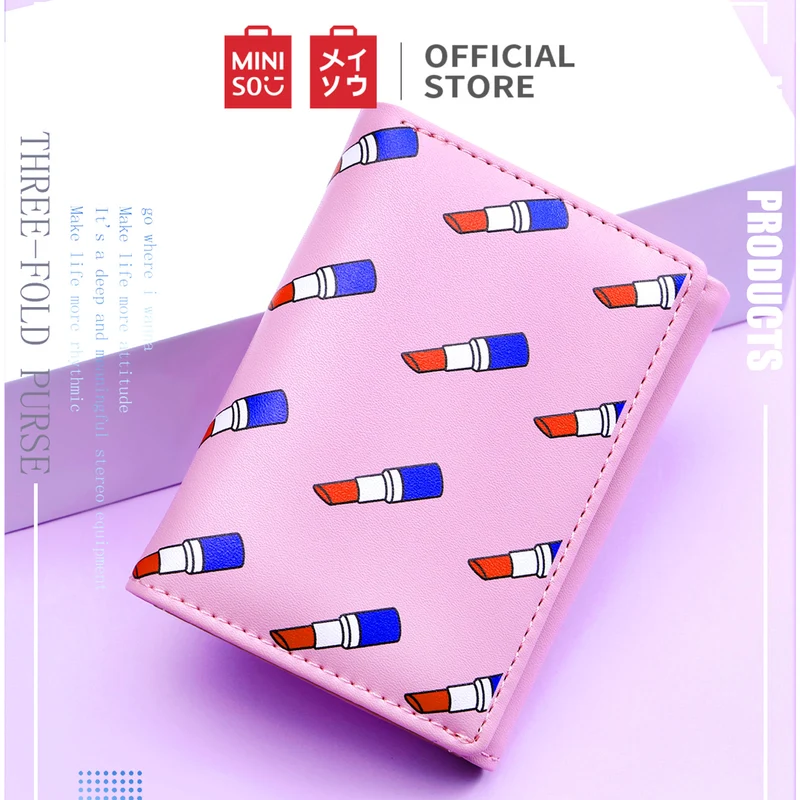 MINISO Dompet Lipat Pendek Kecil Three-Fold Wanita Cewek Girl Power