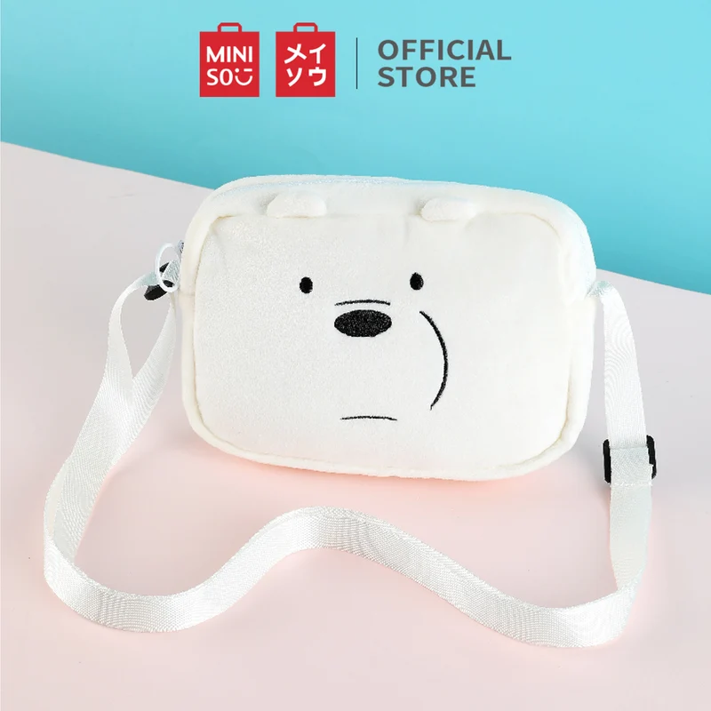 MINISO Tas Selempang We Bare Bears Wanita Sling Bag Crossbody Bag Plush Lembut