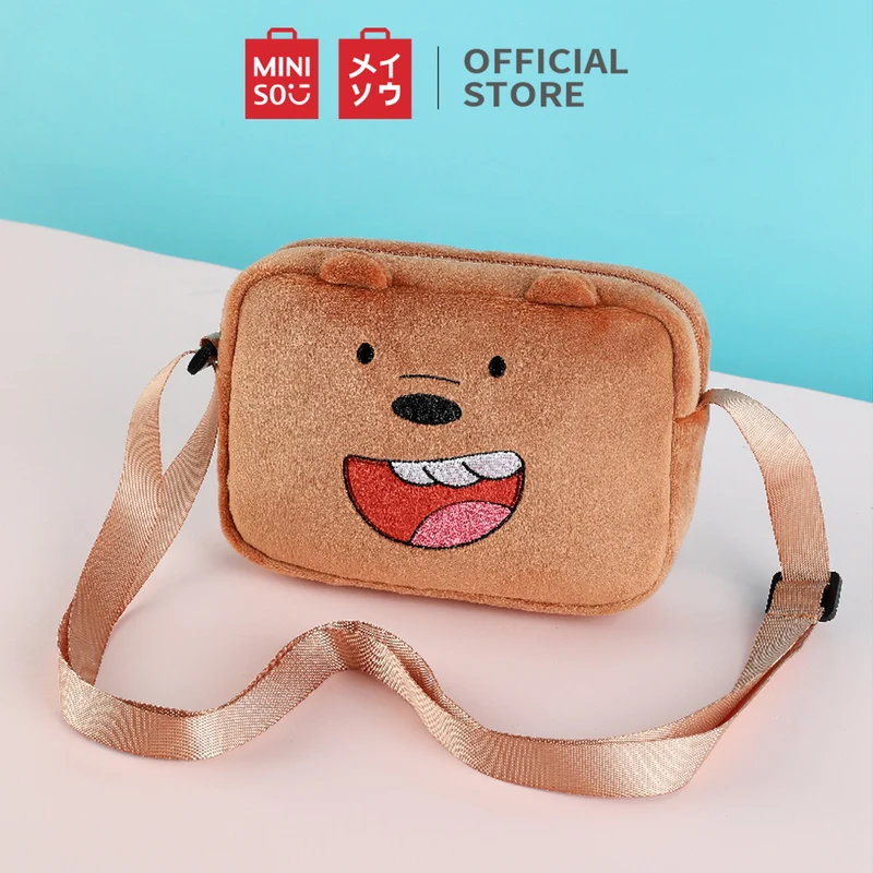 MINISO Tas Selempang We Bare Bears Wanita Sling Bag Crossbody Bag Plush Lembut