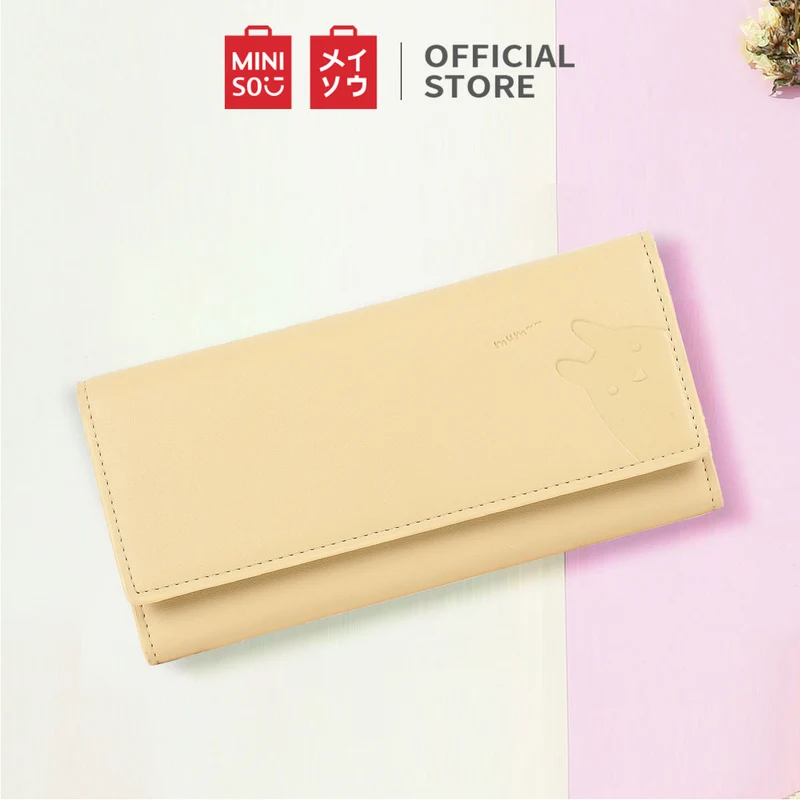 MINISO Dompet Wanita Panjang Wallet Simple Motif Hewan Korea Lucu