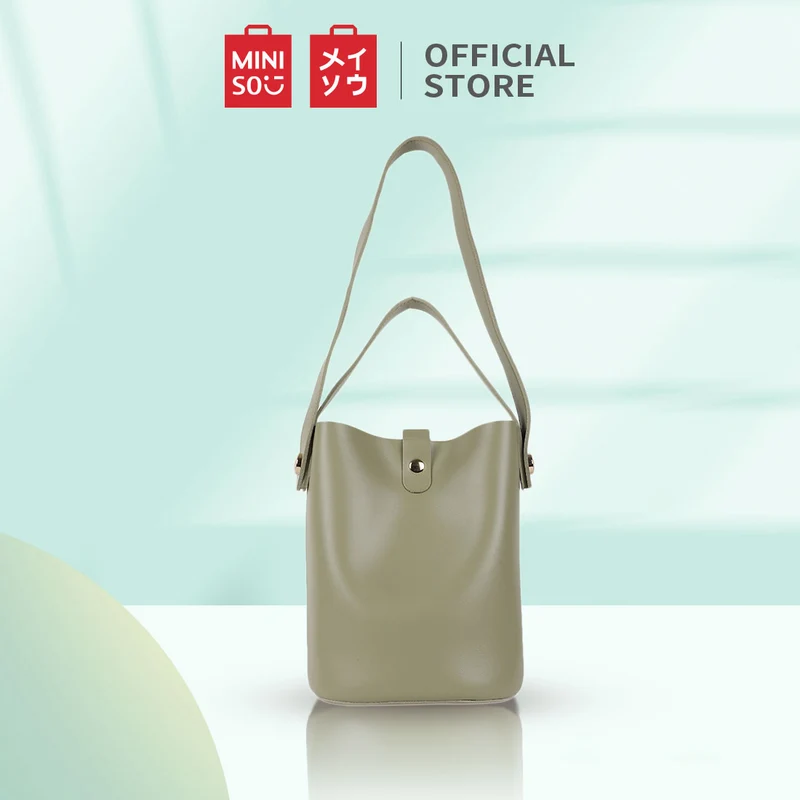 MINISO Tas Selempang Wanita Bucket Bag Tali Lebar Sling Bag Stylish Fashion Kasual