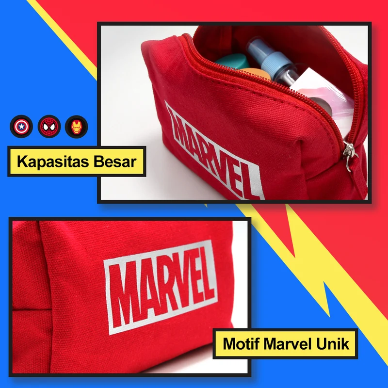 MINISO X MARVEL Tas Kosmetik Wanita Handbag Clutch Portabel Cosmetic Bag