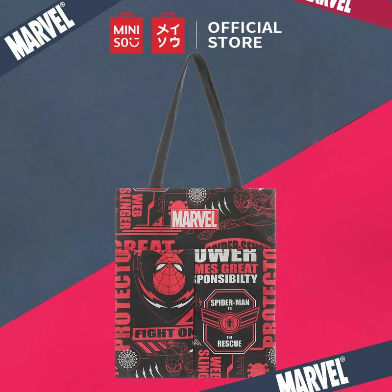 MINISO Marvel Tas Bahu Wanita Totebag 2 Saku Crossbody Shoulder Bag