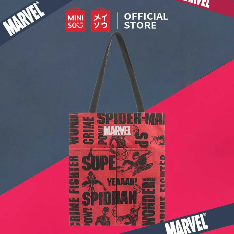 MINISO Marvel Tas Bahu Wanita Totebag 2 Saku Crossbody Shoulder Bag
