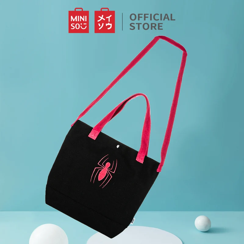 MINISO X Marvel Tas Belanja Bordir Crossbody Bag Tas Selempang Marvel Logo