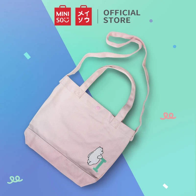 MINISO Tas Selempang Wanita Totebag Jingjing Canvas Sling Bag