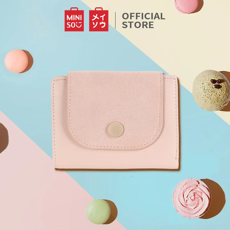 MINISO Dompet Wanita Pendek Kecil Lipat Buram Simple Korea Kasual
