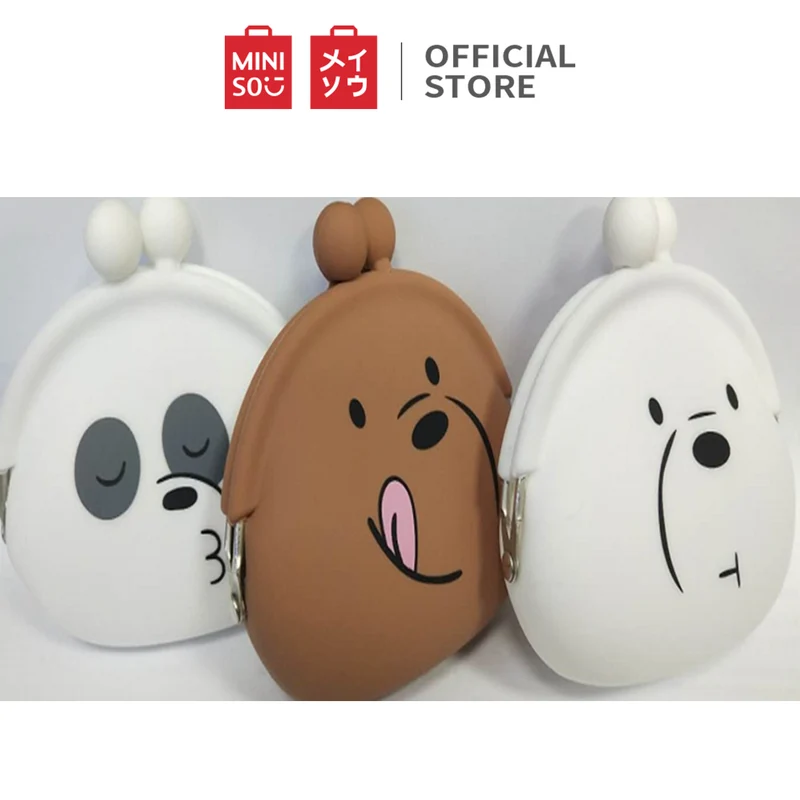 MINISO Dompet Wanita Kecil We Bare Bears Tas Mini Pendek Tempat