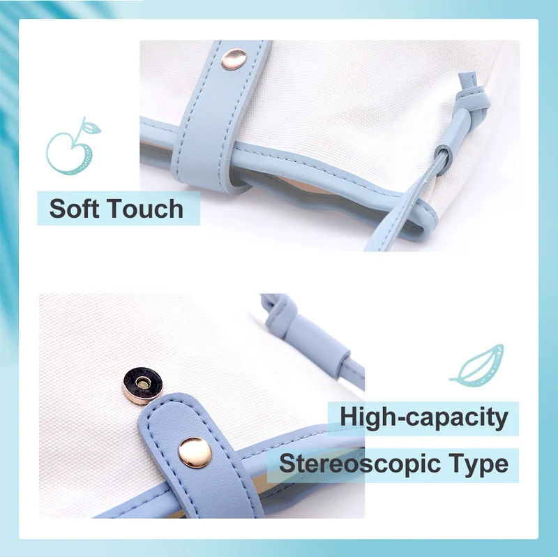 MINISO Tas Selempang Wanita Tas Ember Bucket Bag Sling Bag Canvas