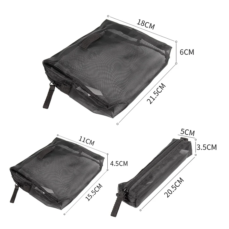 MINISO 3-Piece Storage Bag Tas Kosmetik Set Tas Perlengkapan Mandi Tahan Lama
