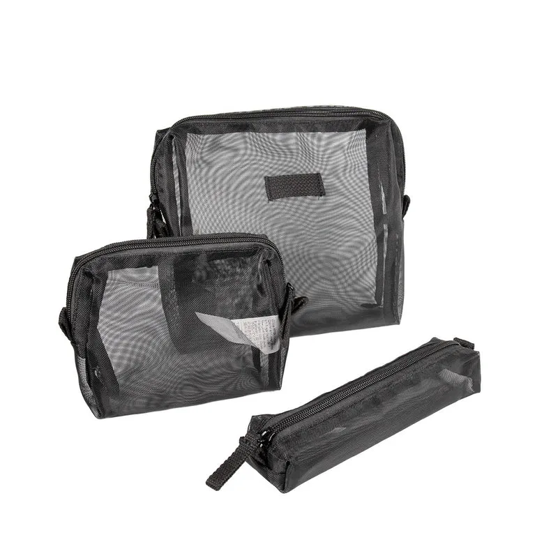 MINISO 3-Piece Storage Bag Tas Kosmetik Set Tas Perlengkapan Mandi Tahan Lama