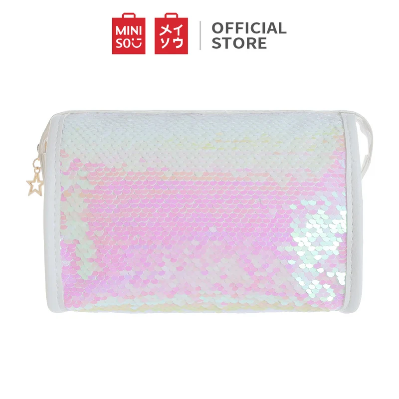MINISO Tas Kosmetik Tempat Makeup Cosmetic Bag Square Glitter Travel