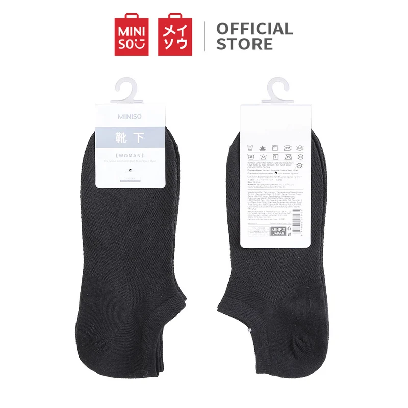MINISO Kaos Kaki Wanita Mini Pendek 3 Pasang