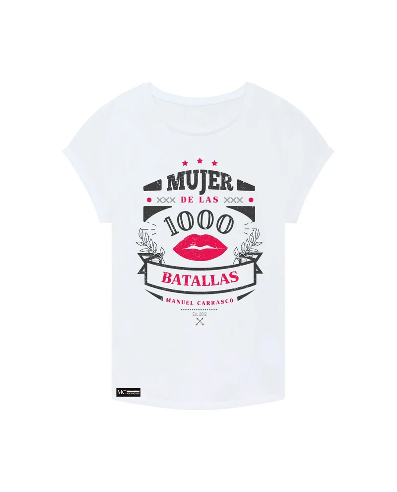Manuel Carrasco - Camiseta Chica "1000 Batallas" Blanca