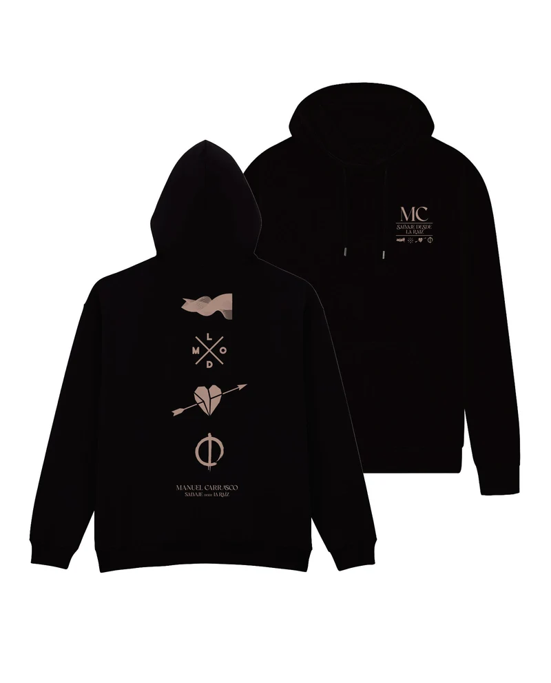 Manuel Carrasco - Sudadera Capucha Unisex "Salvaje desde la Raíz" Negra