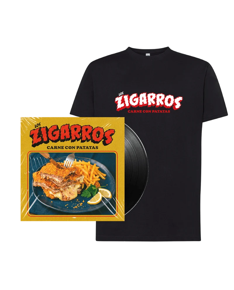 PACK Camiseta + LP Firmado + CD (Encartado) "Carne con Patatas"