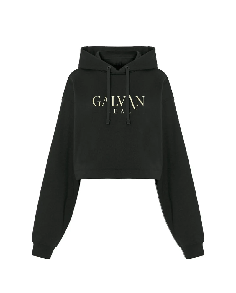 Galván Real - Sudadera Capucha Crop Top "Maldita Locura" Mujer