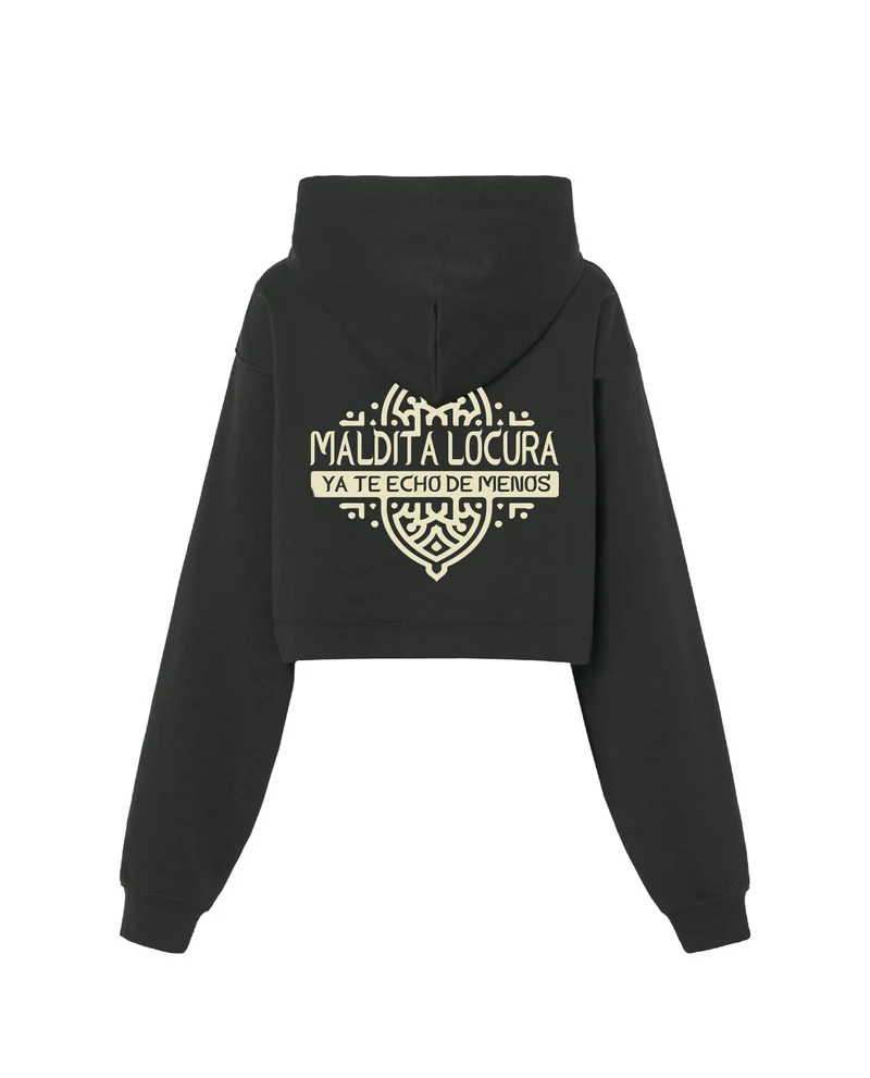 Galván Real - Sudadera Capucha Crop Top "Maldita Locura" Mujer