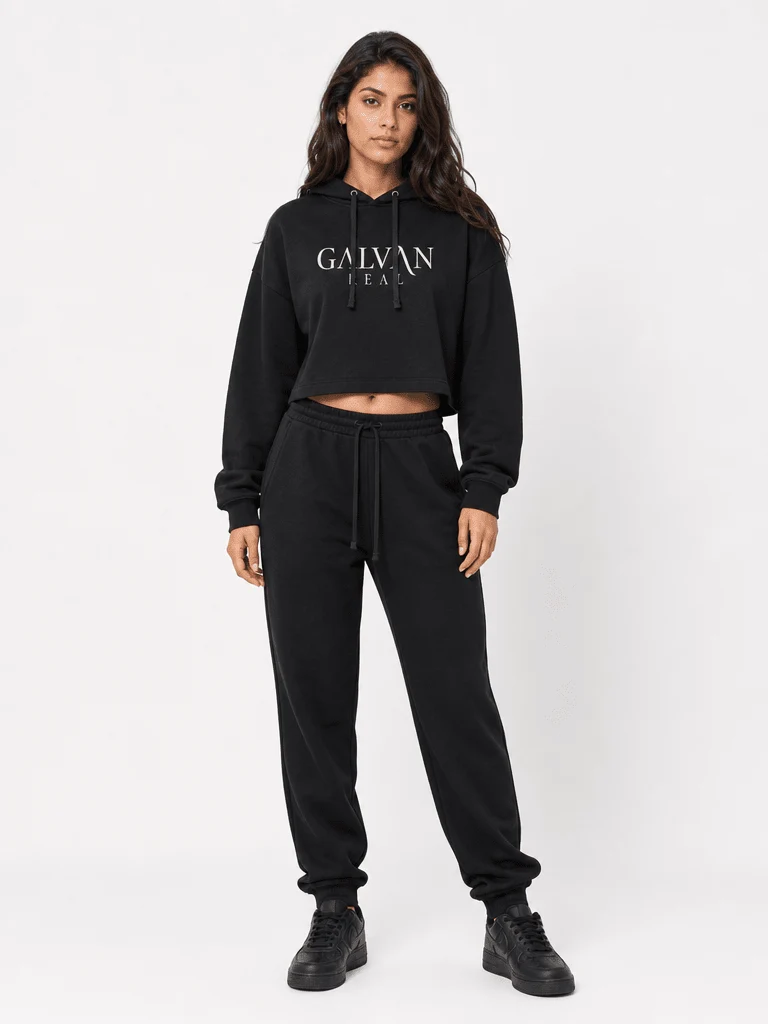 Galván Real - Sudadera Capucha Crop Top "Maldita Locura" Mujer