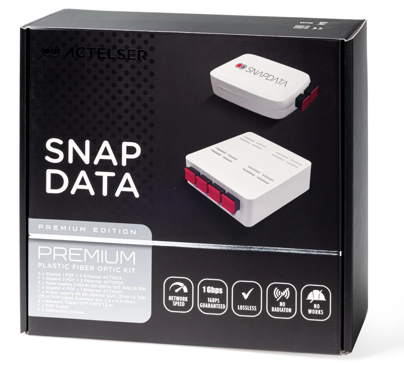 Kit Premium Snap Data de Fibra Optica Plástica
