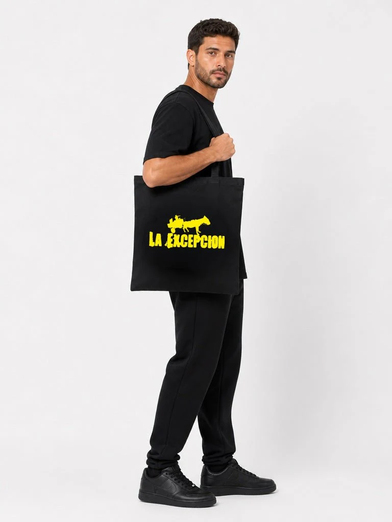La Excepción - Tote Bag "Logo Amarillo" Negra