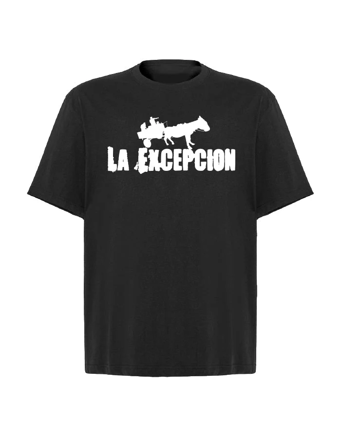 La Excepción - Camiseta Oversize Negra "Logo Blanco" Unisex
