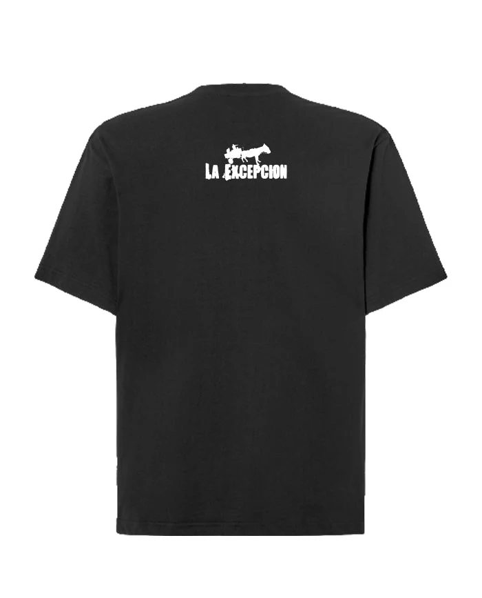 La Excepción - Camiseta Oversize Negra "Logo Blanco" Unisex