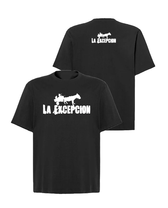 La Excepción - Camiseta Oversize Negra "Logo Blanco" Unisex