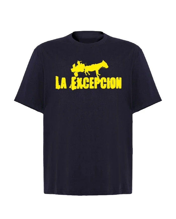 La Excepción - Camiseta Oversize Navy "Logo Amarillo" Unisex