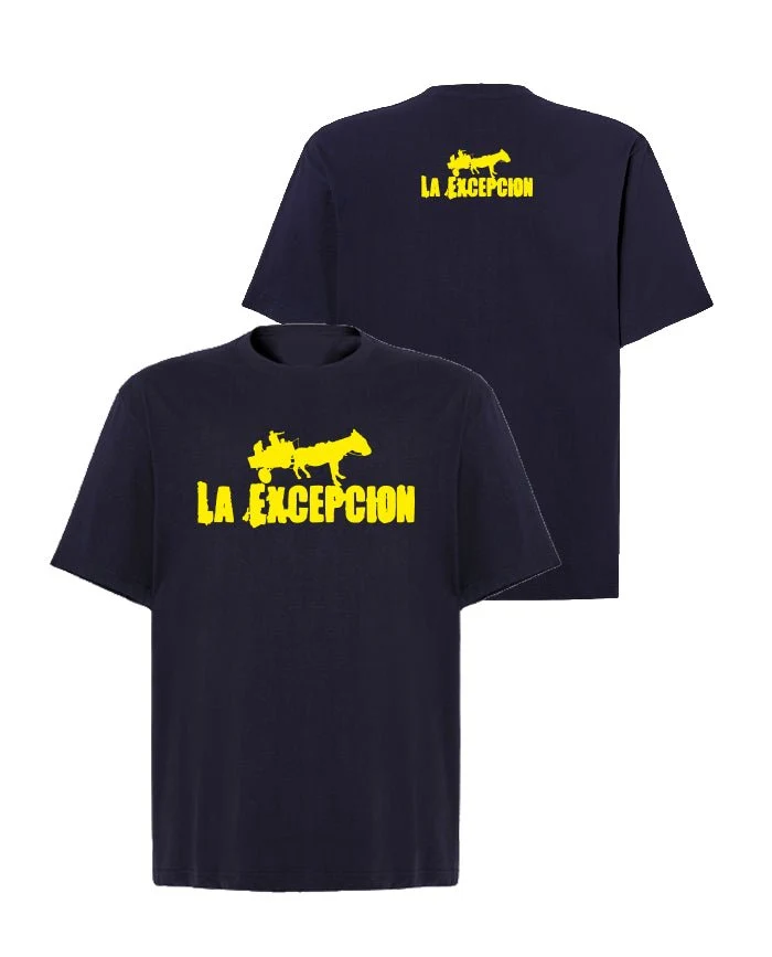 La Excepción - Camiseta Oversize Navy "Logo Amarillo" Unisex