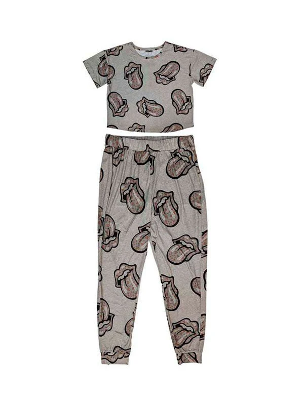 The Rolling Stones - Pijama "Heart Tongue" Mujer