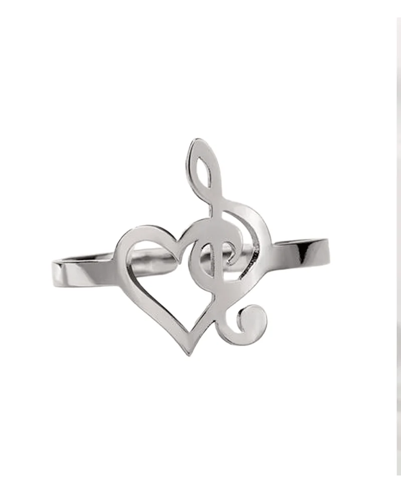 Music Legends - N241 Anillo "Corazón y Clave de Sol"