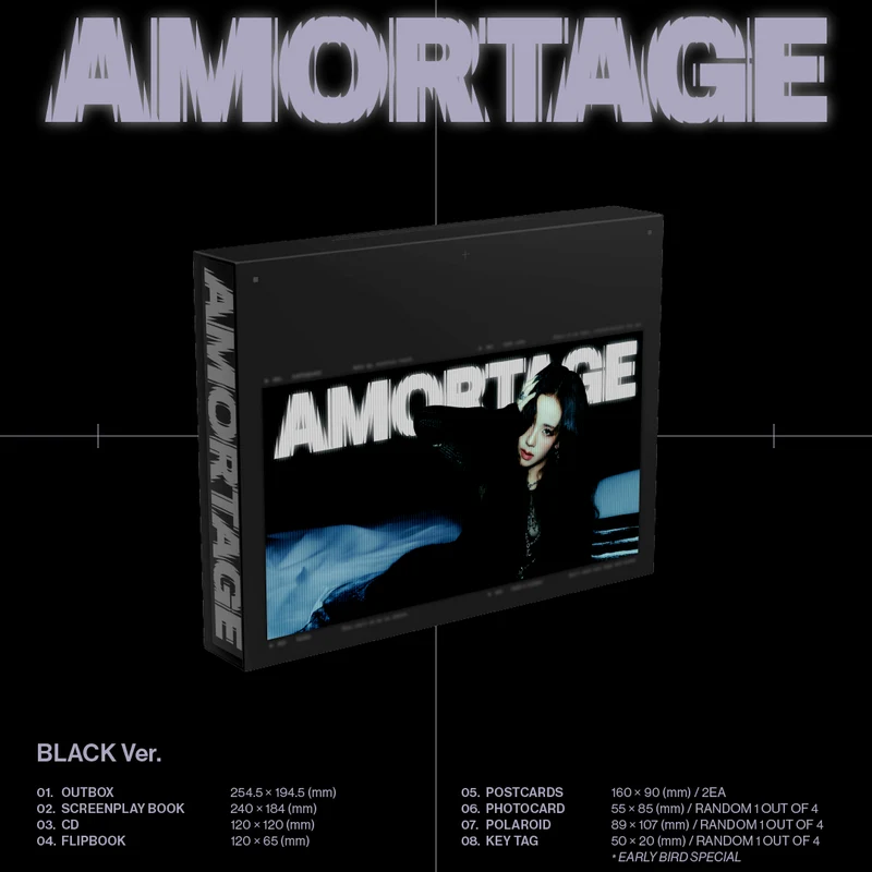 JISOO Mini Album [AMORTAGE] (EXCLUSIVE EDITION) (PURPLE Ver. / BLACK Ver.)