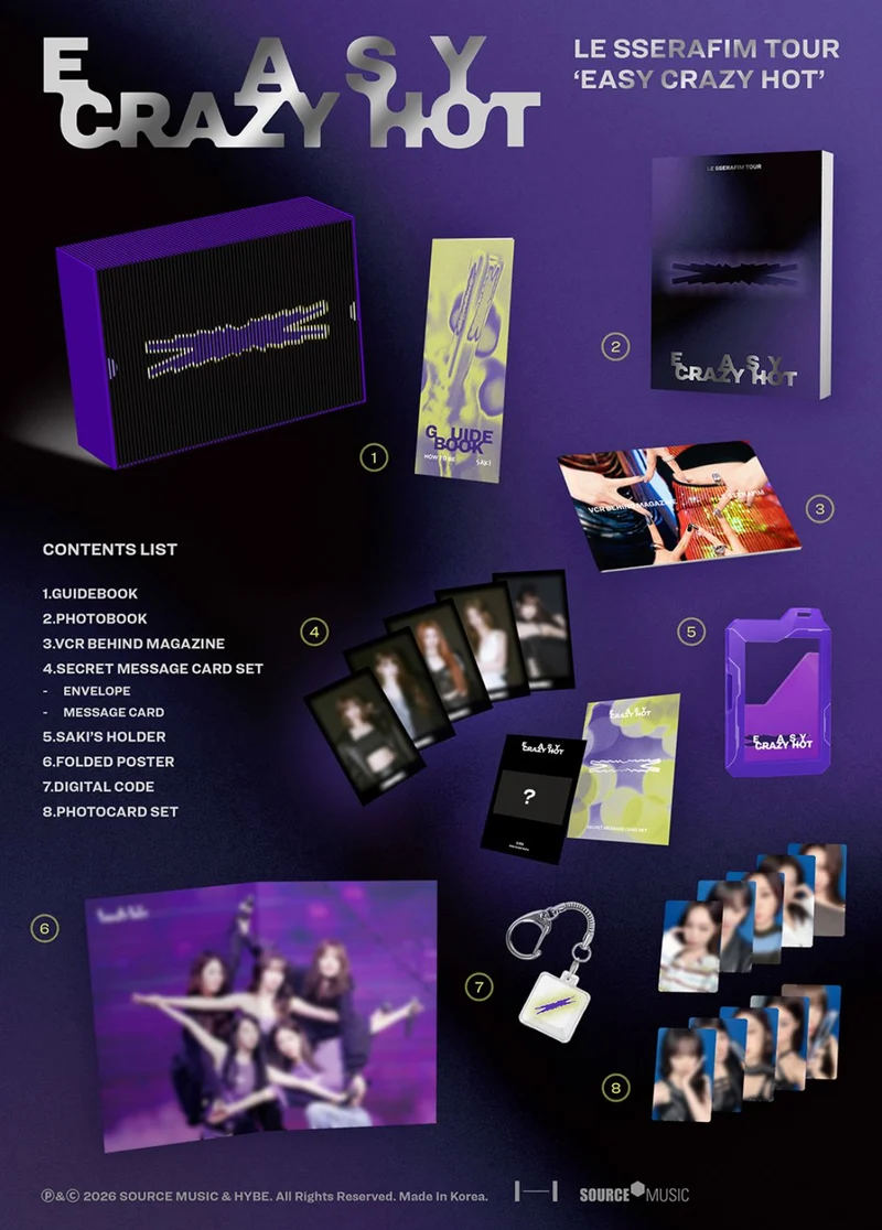 LE SSERAFIM - TOUR 'EASY CRAZY HOT' ENCORE IN SEOUL (DIGITAL CODE) + Accordion Postcard