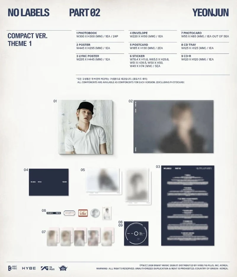 YEONJUN (TXT) - NO LABELS: PART 02 (COMPACT VER.) SET + Weverse Gift