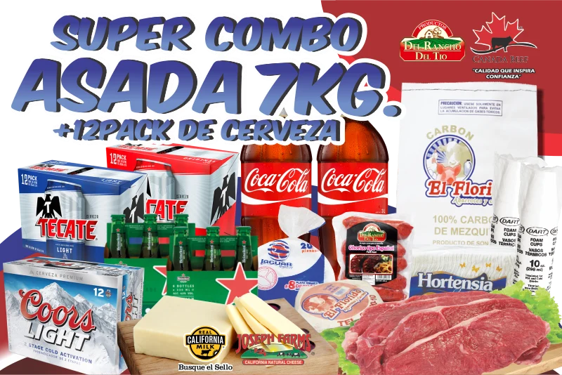 Combo Asada 7kg. + 12 Pack Cerveza