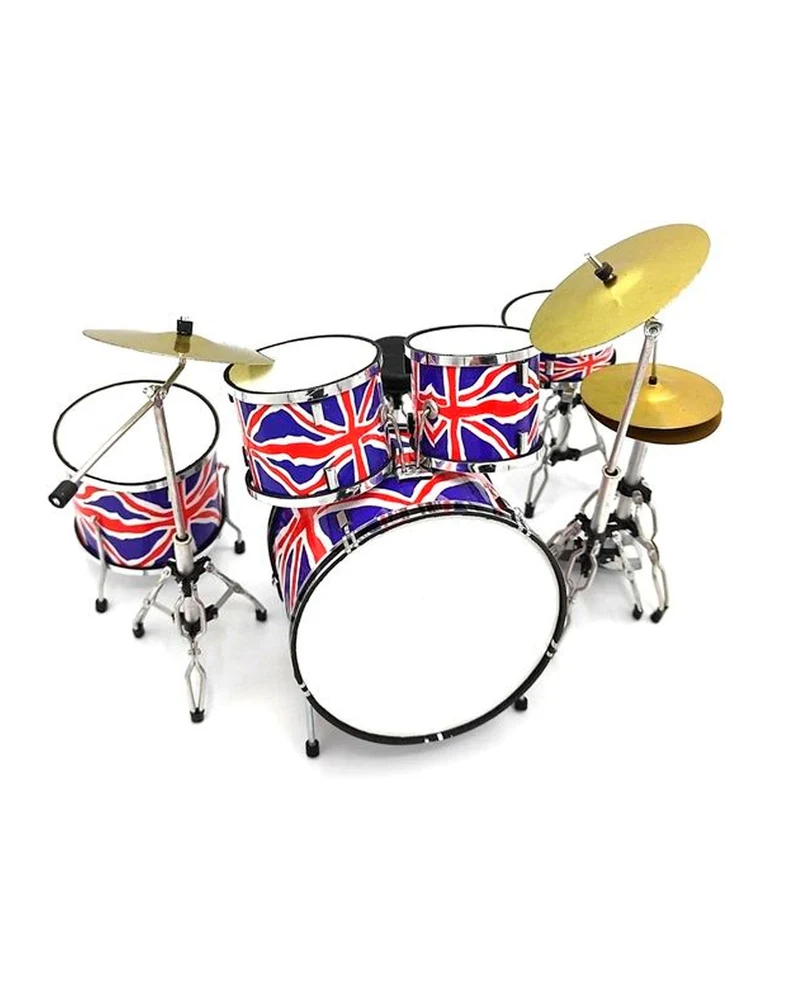 Music Legends - N53 Mini Batería Artesanal de Colección (Con bandera del Reino Unido)