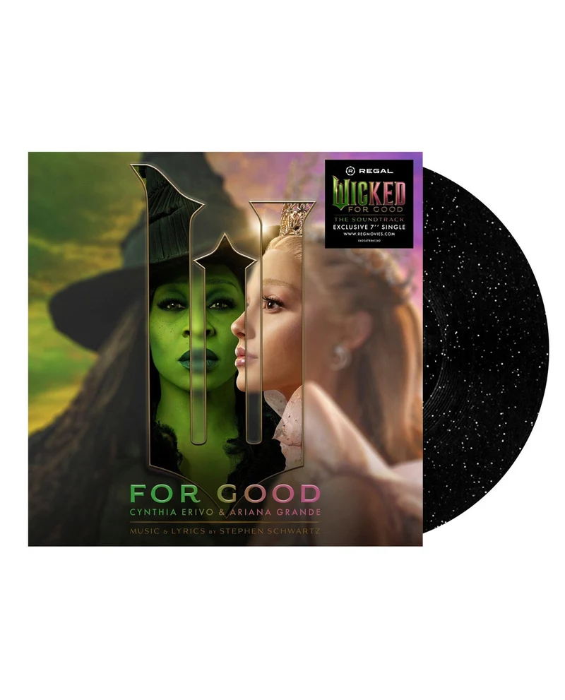 Cynthia Erivo & Ariana Grande - LP 7" Vinilo Black Ice & Silver "Wicked: For Good - The Soundtrack (For Good - Regal Cinemas)"