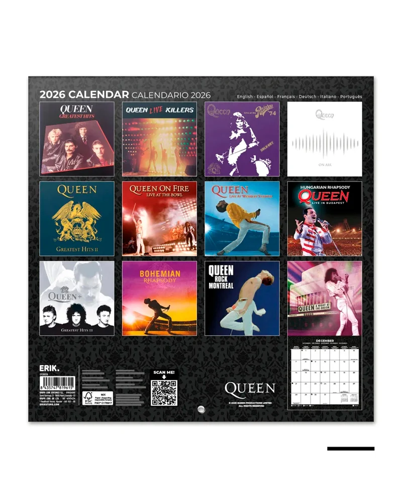 Queen - Calendario 2026 "Albums"