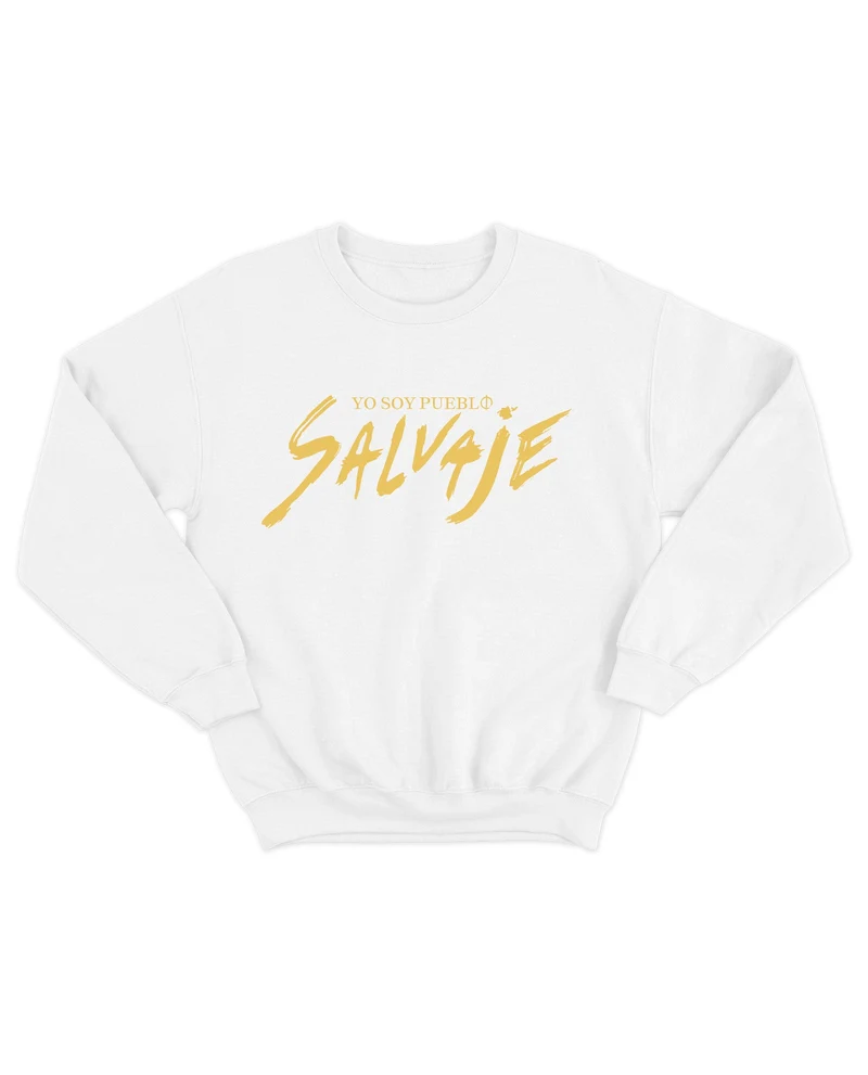 Manuel Carrasco - Sudadera Clásica Unisex "Yo Soy Pueblo Salvaje" Blanca