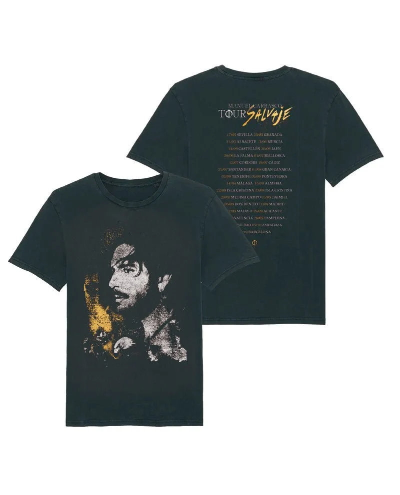 Manuel Carrasco - Camiseta Unisex "Tour Salvaje" Negro Vintage